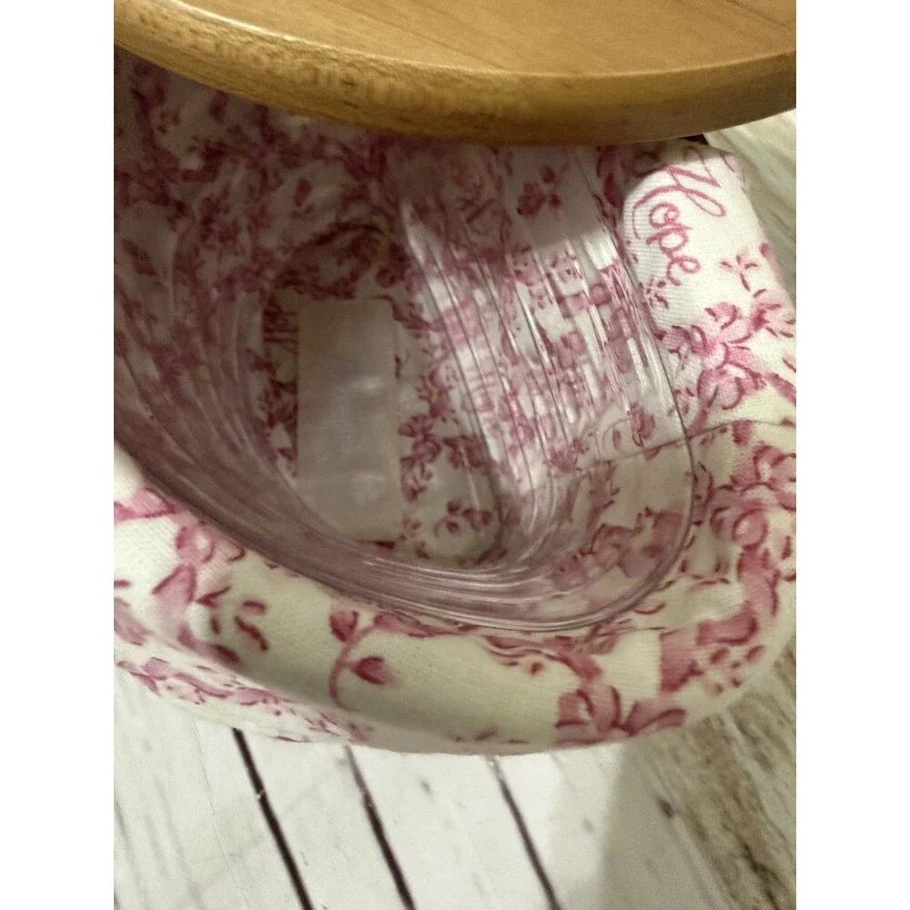 2007 Longaberger Horizon of Hope Basket Wood Lid Pink White Liner Hanging